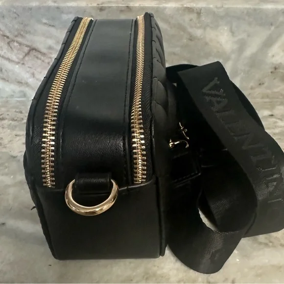 Valentino Orlandi Black Crossbody Camera Bag with Gold Details - Picture 4 of 8